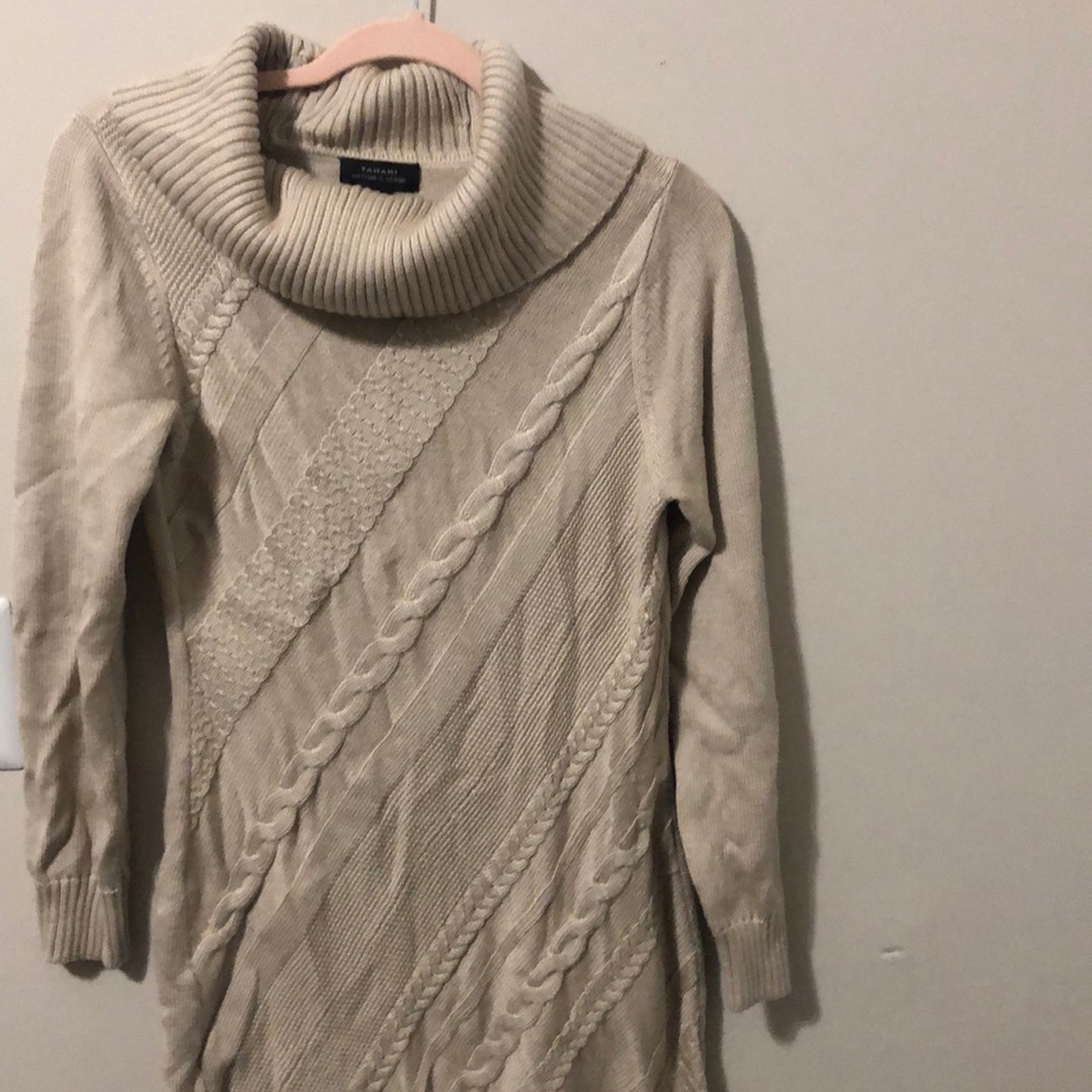 Women’s tan sweater dress